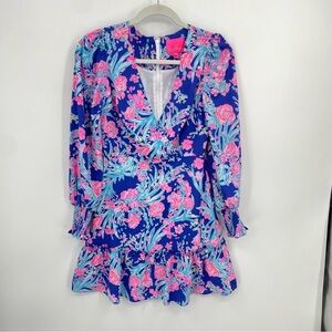 Lilly Pulitzer Rosie stretch dress Corsica Blue Toucan Party dress Sz 00